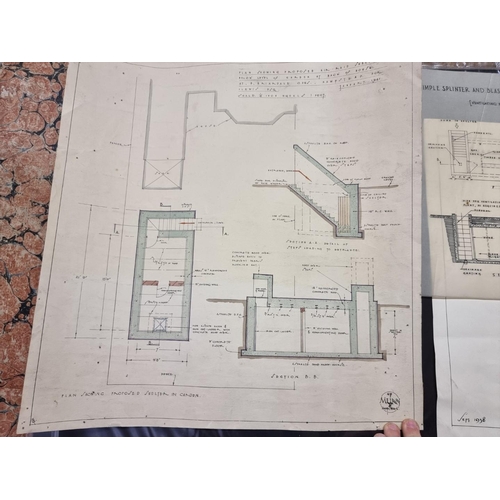 236 - AIR RAID SHELTER DESIGNS: a group of 3 original air raid shelter designs, 1938-41 by C P Munn, ... 