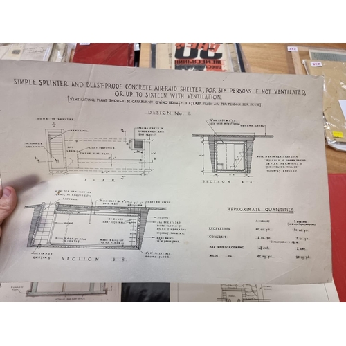 236 - AIR RAID SHELTER DESIGNS: a group of 3 original air raid shelter designs, 1938-41 by C P Munn, ... 