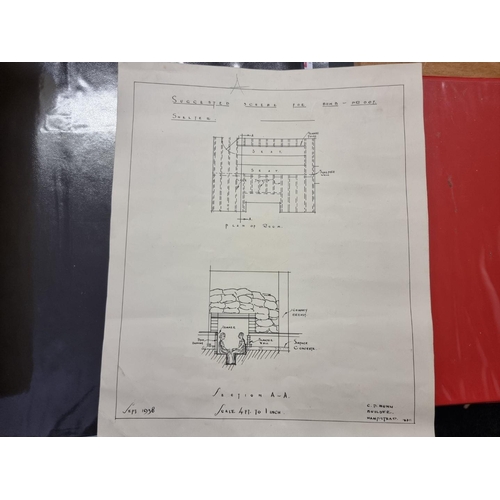 236 - AIR RAID SHELTER DESIGNS: a group of 3 original air raid shelter designs, 1938-41 by C P Munn, ... 