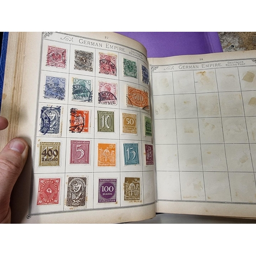 247 - BOX: to include stamp album, cigarette cards and a large volume 'Ladies Pictorial' (w.a.f). (Bo... 