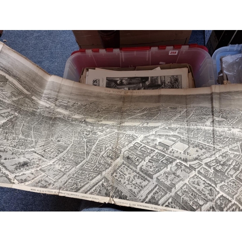 258 - ILLUSTRATED LONDON NEWS: 'The City of Dublin': wood engraved panoramic view, laid onto linen, c... 