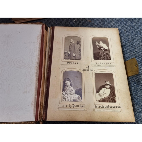 261 - CARTE DE VISITE: three 19th century cartes des visite albums partially filled, plus 2 empty albums, ... 