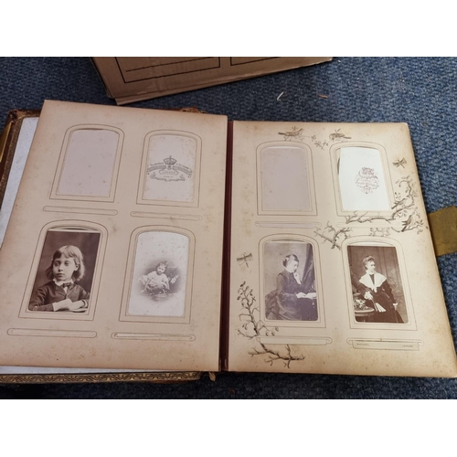 261 - CARTE DE VISITE: three 19th century cartes des visite albums partially filled, plus 2 empty albums, ... 