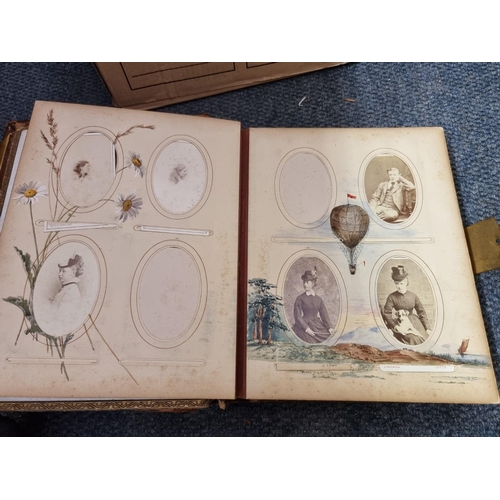 261 - CARTE DE VISITE: three 19th century cartes des visite albums partially filled, plus 2 empty albums, ... 