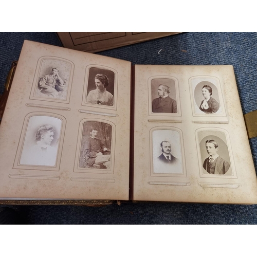 261 - CARTE DE VISITE: three 19th century cartes des visite albums partially filled, plus 2 empty albums, ... 