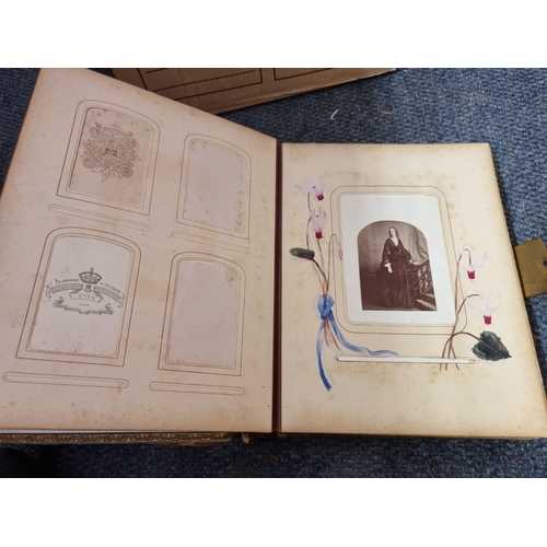 261 - CARTE DE VISITE: three 19th century cartes des visite albums partially filled, plus 2 empty albums, ... 