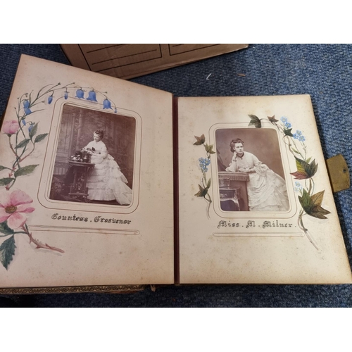 261 - CARTE DE VISITE: three 19th century cartes des visite albums partially filled, plus 2 empty albums, ... 