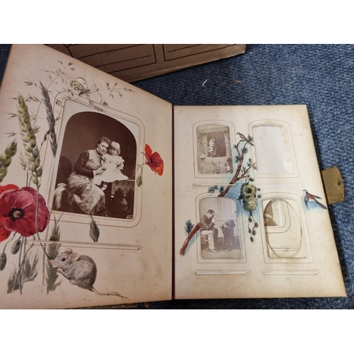 261 - CARTE DE VISITE: three 19th century cartes des visite albums partially filled, plus 2 empty albums, ... 