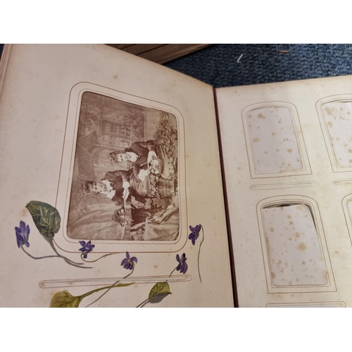 261 - CARTE DE VISITE: three 19th century cartes des visite albums partially filled, plus 2 empty albums, ... 