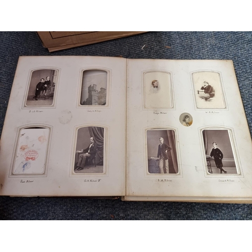 261 - CARTE DE VISITE: three 19th century cartes des visite albums partially filled, plus 2 empty albums, ... 