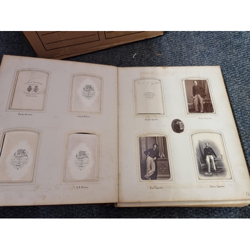 261 - CARTE DE VISITE: three 19th century cartes des visite albums partially filled, plus 2 empty albums, ... 