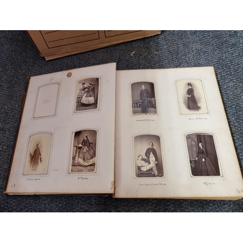 261 - CARTE DE VISITE: three 19th century cartes des visite albums partially filled, plus 2 empty albums, ... 