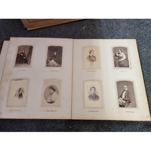 261 - CARTE DE VISITE: three 19th century cartes des visite albums partially filled, plus 2 empty albums, ... 