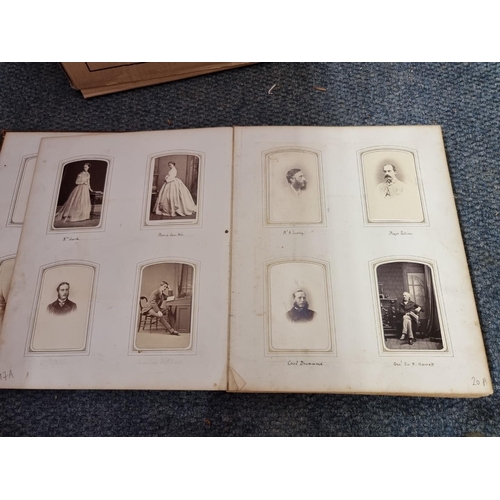 261 - CARTE DE VISITE: three 19th century cartes des visite albums partially filled, plus 2 empty albums, ... 