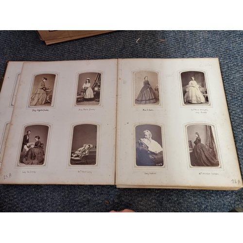 261 - CARTE DE VISITE: three 19th century cartes des visite albums partially filled, plus 2 empty albums, ... 