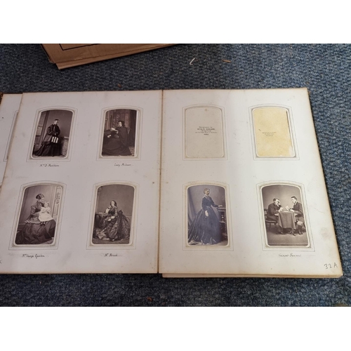 261 - CARTE DE VISITE: three 19th century cartes des visite albums partially filled, plus 2 empty albums, ... 