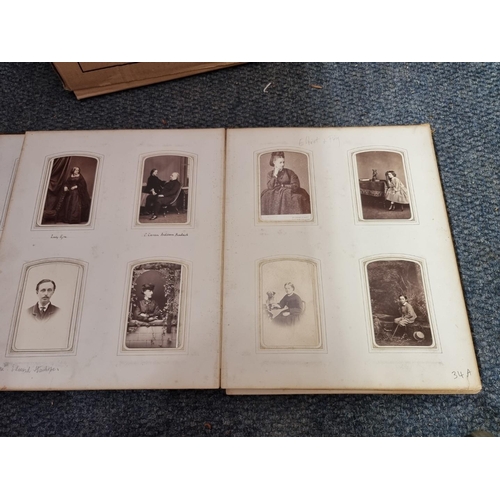 261 - CARTE DE VISITE: three 19th century cartes des visite albums partially filled, plus 2 empty albums, ... 