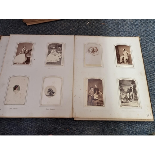 261 - CARTE DE VISITE: three 19th century cartes des visite albums partially filled, plus 2 empty albums, ... 