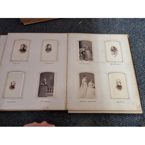 261 - CARTE DE VISITE: three 19th century cartes des visite albums partially filled, plus 2 empty albums, ... 