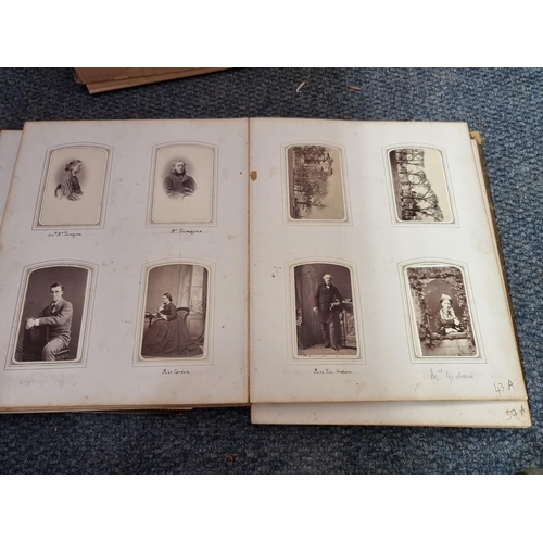 261 - CARTE DE VISITE: three 19th century cartes des visite albums partially filled, plus 2 empty albums, ... 