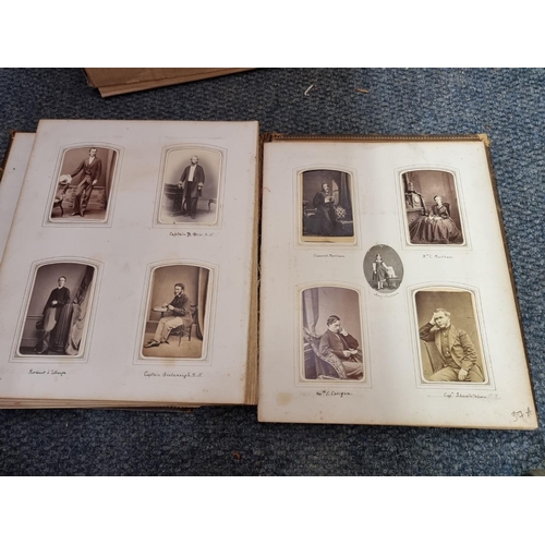 261 - CARTE DE VISITE: three 19th century cartes des visite albums partially filled, plus 2 empty albums, ... 