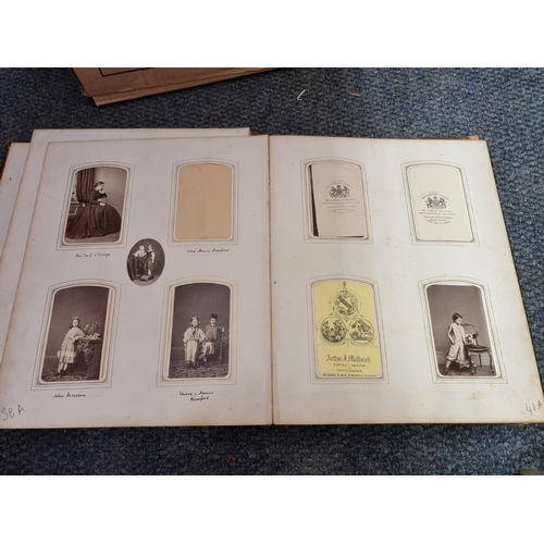 261 - CARTE DE VISITE: three 19th century cartes des visite albums partially filled, plus 2 empty albums, ... 