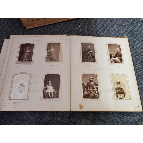 261 - CARTE DE VISITE: three 19th century cartes des visite albums partially filled, plus 2 empty albums, ... 