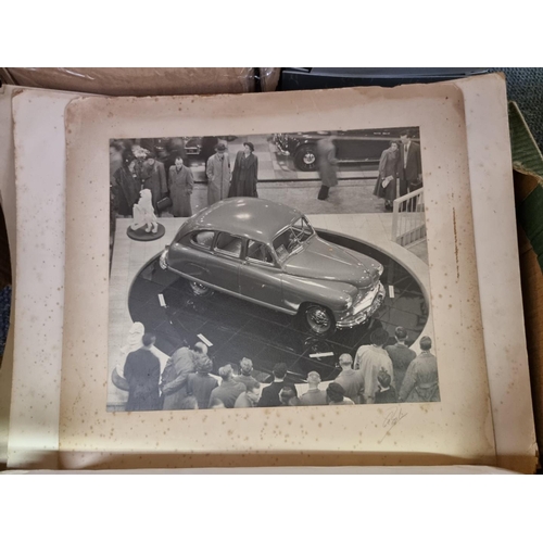 268 - PHOTOGRAPHY: box of c.50 vintage b/w photographs, including historic cars, racing cars and bikes, mi... 