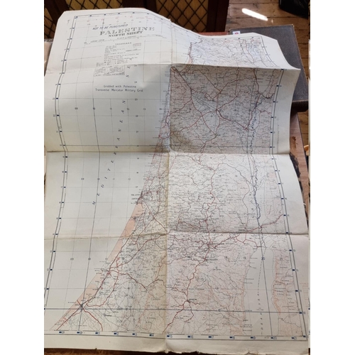 292 - PALESTINE, WORLD WAR I: British military issue map of Sinai/Rafa, official use only, folding in... 