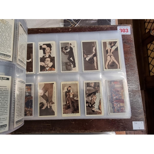 302 - CIGARETTE CARDS: a modern album containing a quantity of cigarette cards, including examples by Mitc... 