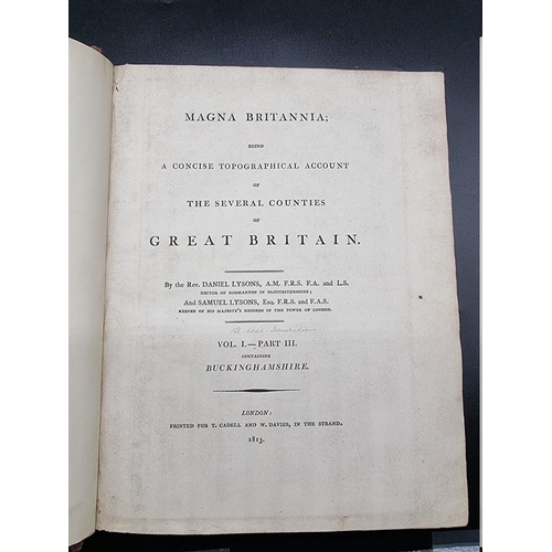 68 - EXTRA ILLUSTRATED: LYSONS (Daniel): 'Magna Britannia...Vol.1-Part 3 containing Buckinghamshire': ext... 