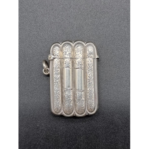 623 - A silver novelty 'cigar case' vesta, Birmingham 1911, 4cm, 32g.