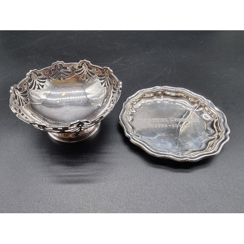 637 - A silver circular bonbon dish, having pierced decoration, by T Wilkinson & Sons, Birmingham 1919... 