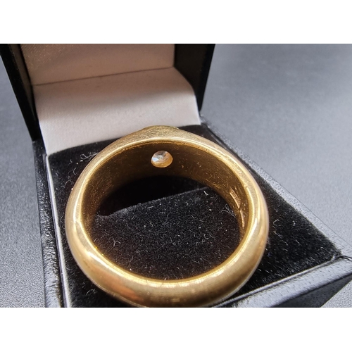 686 - A 22ct gold gentlemans ring, set old cut diamond estimated at over 2ct, London 2017, size Y-Z, gross... 