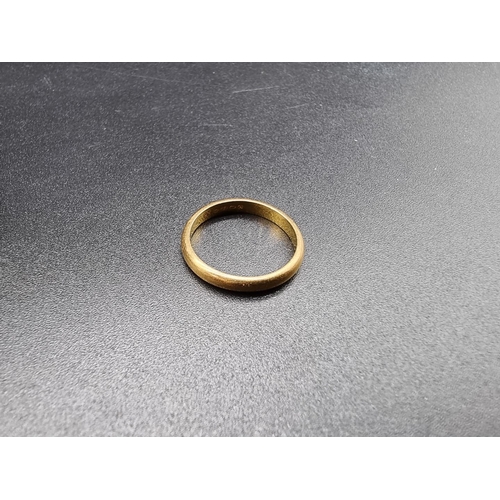 727 - A 22ct gold wedding band, size M1/2, 3.5g.