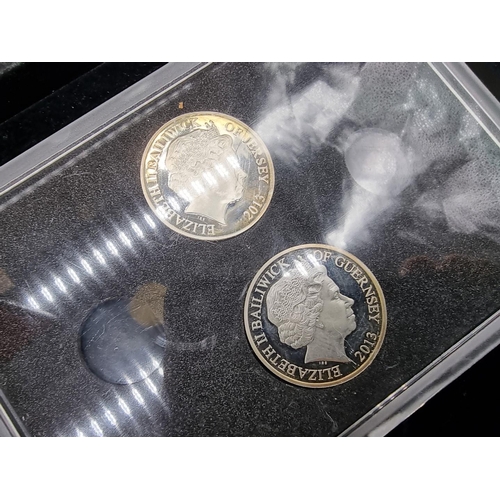 958 - Coins: a cased set of two US 1oz fine silver Indian head medals; together with two Westminster Colle... 