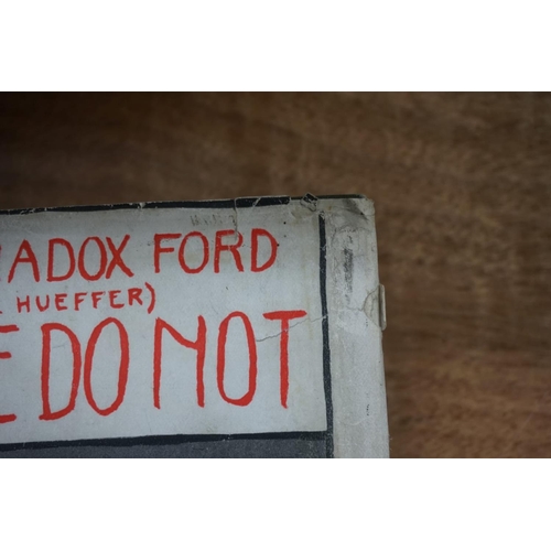 88 - FORD MADOX FORD, HENRY WILLIAMSON'S COPIES: 'Some Do Not', London 1924 (3rd impression): 'No More Pa... 