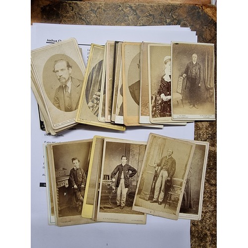 158 - PHOTOGRAPHY: a quantity of mixed 19thc photographic material in one tray, to include carte de v... 