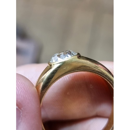 686 - A 22ct gold gentlemans ring, set old cut diamond estimated at over 2ct, London 2017, size Y-Z, gross... 