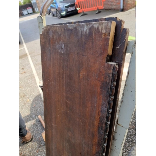 1000 - An antique continental oak two door cupboard, having a pair of glazed doors, 230cm high x 111.5... 