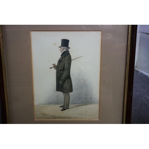 1146 - Attributed to Richard Dighton, a standing silhouette portrait of 'Richard Gilbert about 1860', water... 