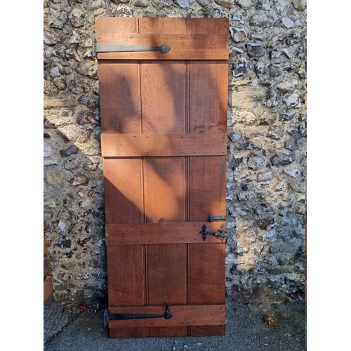 1018 - An old oak door, 196cm x 75cm. 