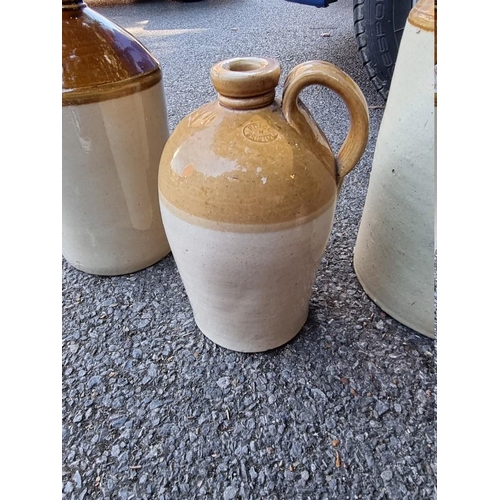 1020 - Seven old stoneware bottles. 