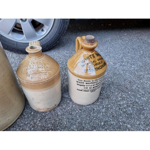 1020 - Seven old stoneware bottles. 