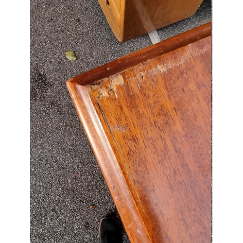 1024 - An antique mahogany chest of drawers, and a maple wall shelf. (a.f.).