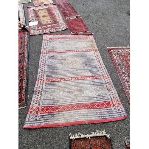 1066 - An old flatweave rug, 250cm x 166cm.