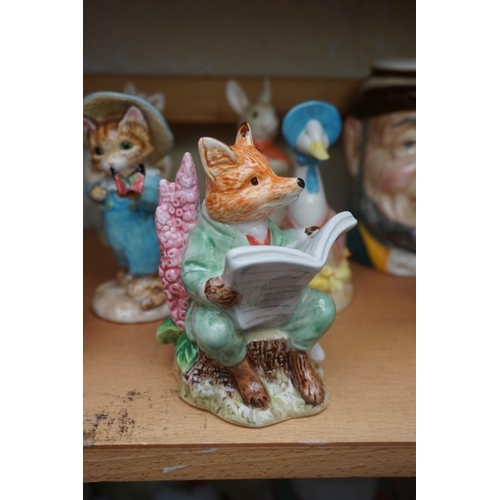 1110 - Eight Border Fine Arts 'Beatrix Potter' figures; together with two Royal Doulton character jugs; and... 