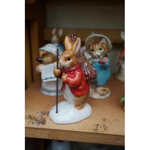 1110 - Eight Border Fine Arts 'Beatrix Potter' figures; together with two Royal Doulton character jugs; and... 