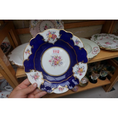 1112 - A small collection of 19th and later English porcelain plates, to include a pair of Royal Crown Derb... 