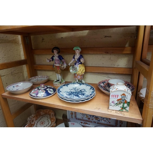 1117 - A small collection of Worcester first period porcelain; together with two further 18th century Engli... 